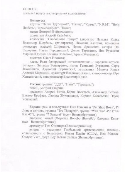 В Беларуси появились «чёрные списки» музыкантов